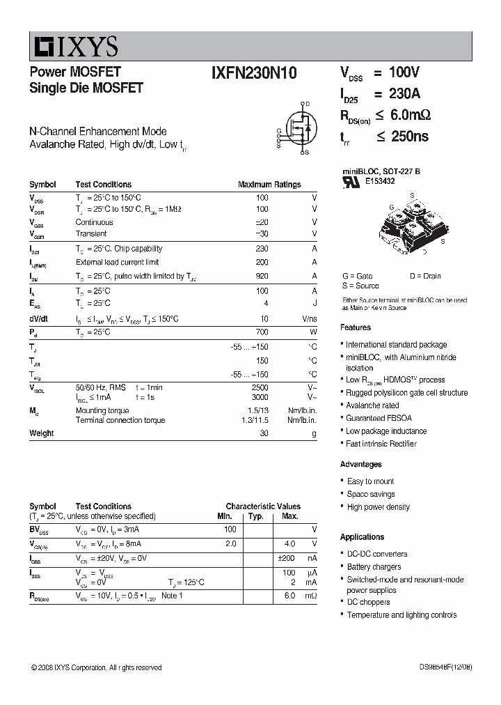 IXFN230N1008_4864828.PDF Datasheet