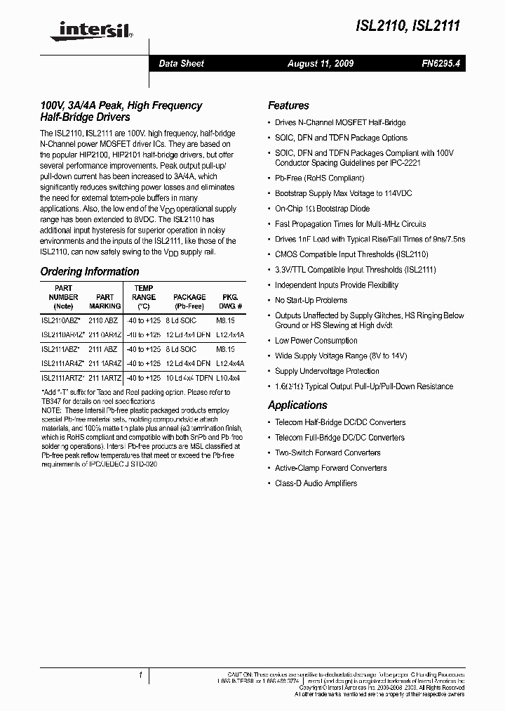 ISL2110AR4Z_4868319.PDF Datasheet