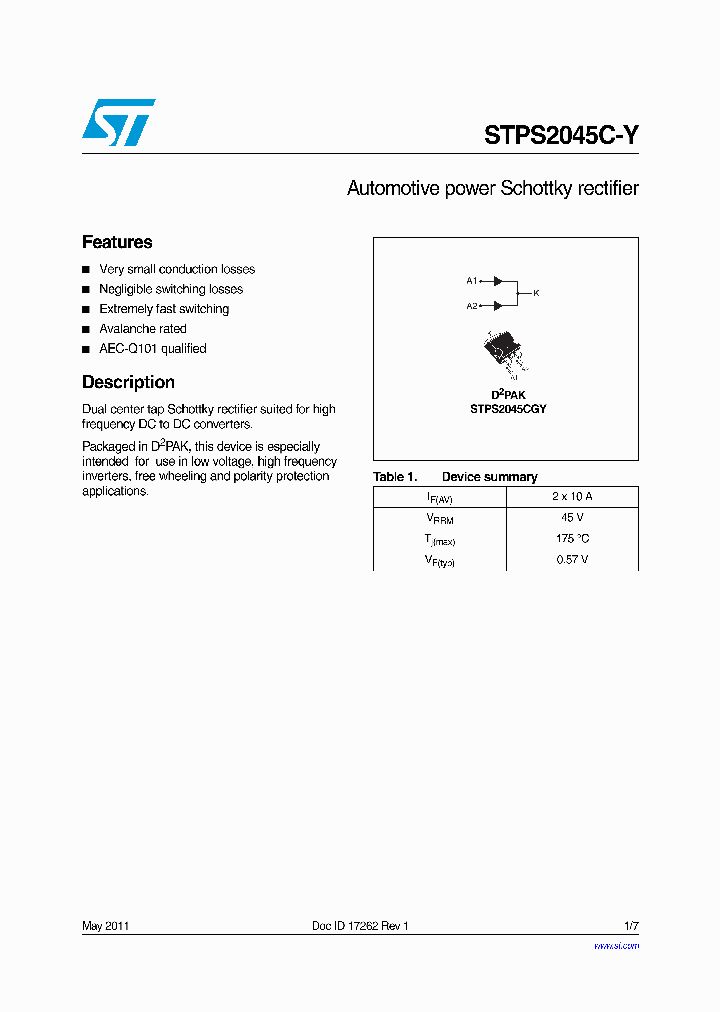 STPS2045C-Y_4871617.PDF Datasheet