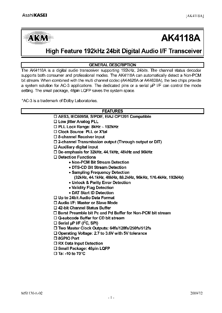 AKD4118A_4873026.PDF Datasheet