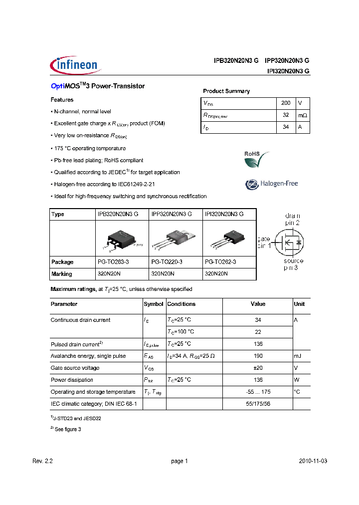IPI320N20N3G_4874301.PDF Datasheet