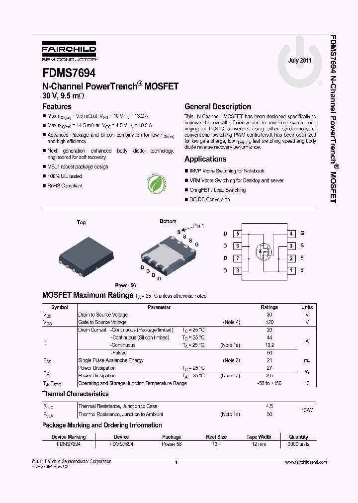 FDMS7694_4877459.PDF Datasheet