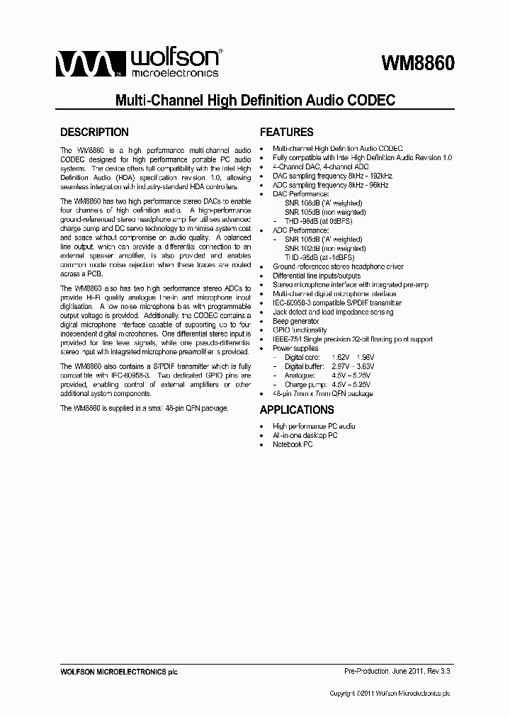 WM8860GEFLRV_4879210.PDF Datasheet