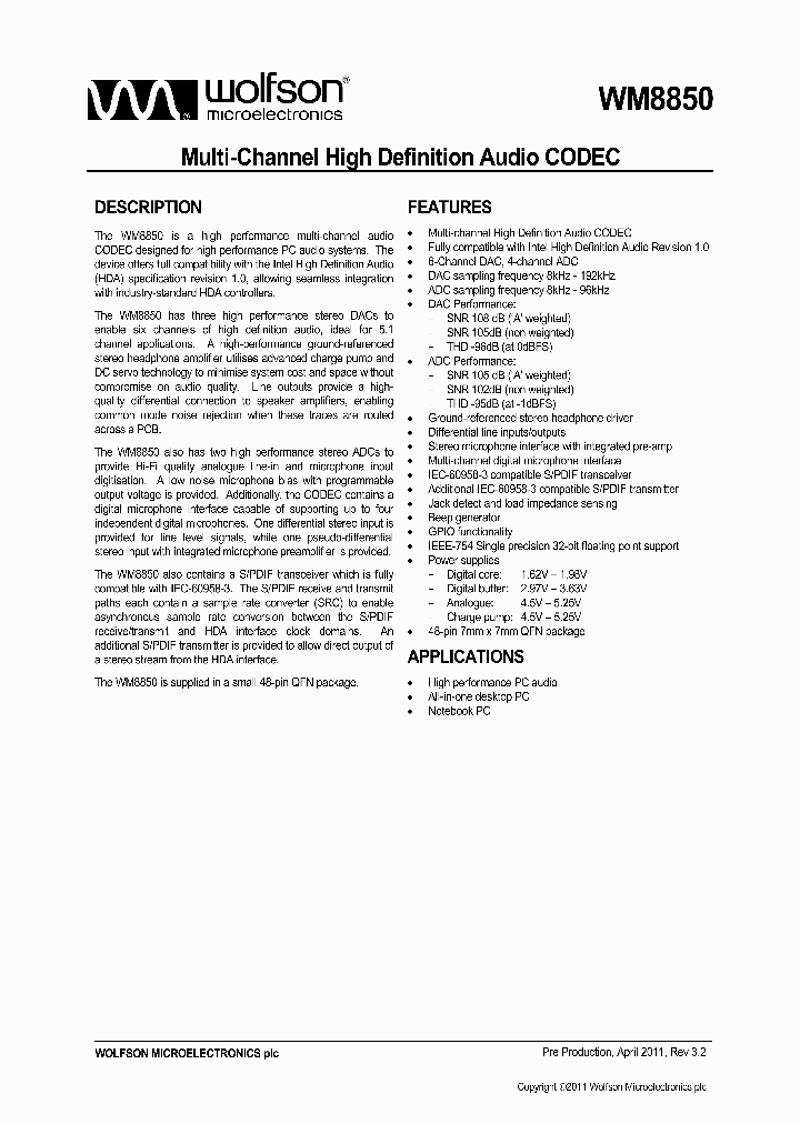 WM8850_4879212.PDF Datasheet