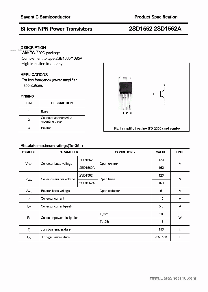2SD1562A_4883513.PDF Datasheet