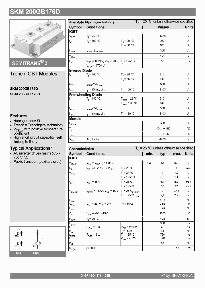 SKM200GB176D10_4884692.PDF Datasheet