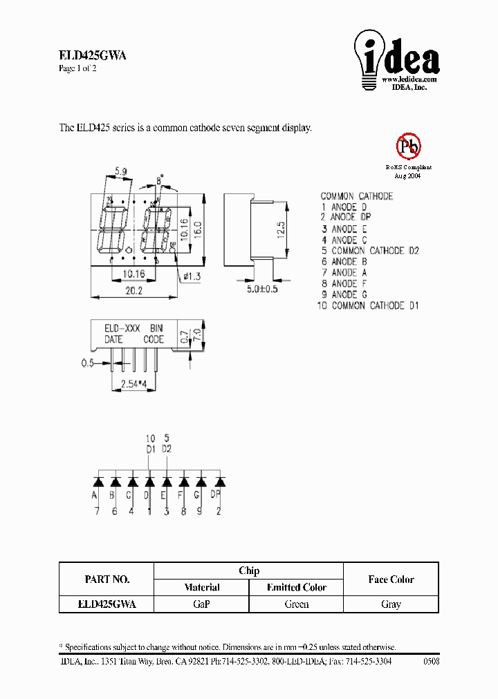 ELD425GWA_4885524.PDF Datasheet