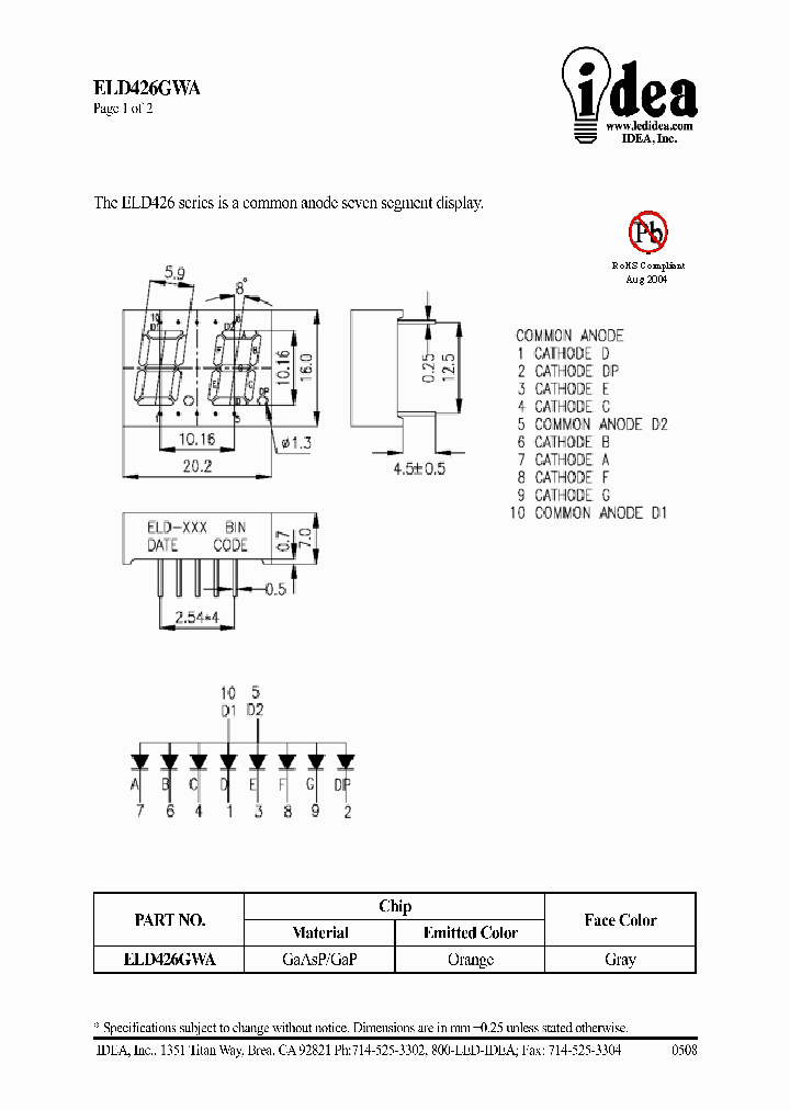 ELD426GWA_4885528.PDF Datasheet