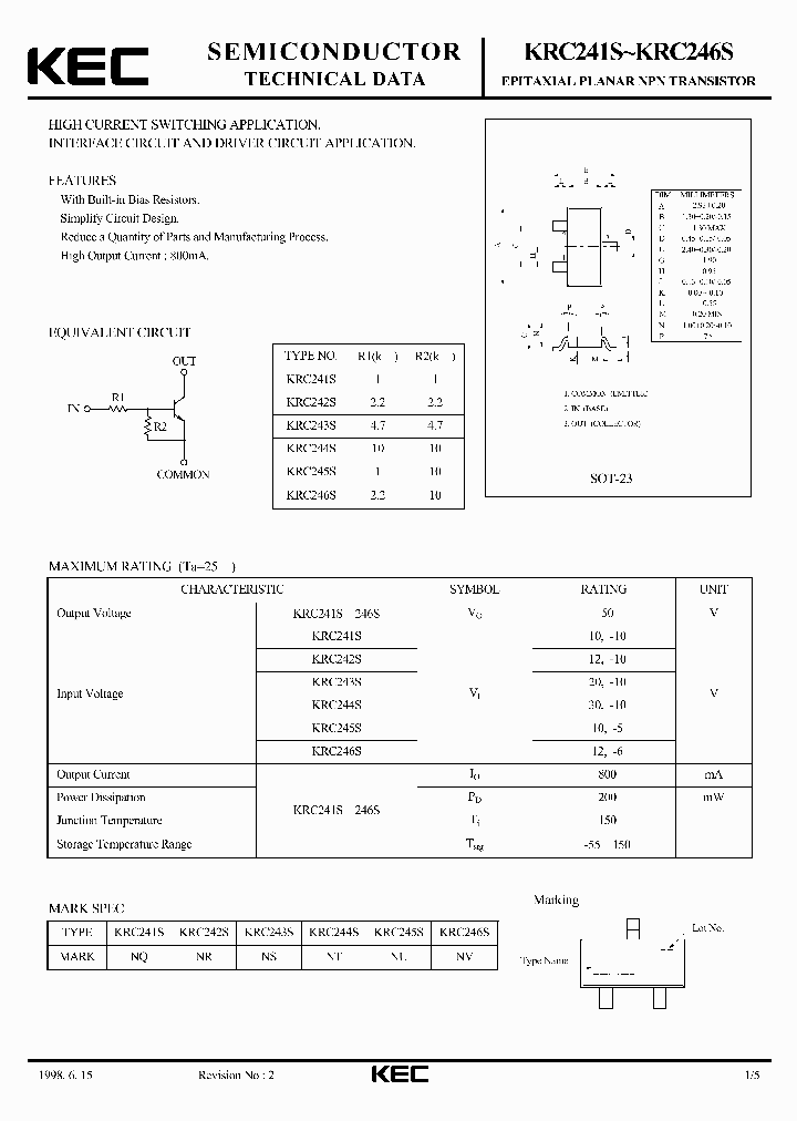KRC242S_4887348.PDF Datasheet