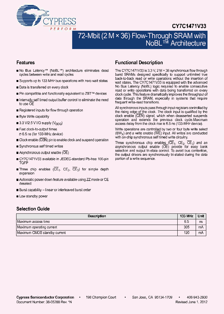CY7C1471V33-133AXC_4897927.PDF Datasheet