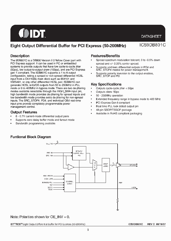 ICS9DB801CFLFT_4899628.PDF Datasheet