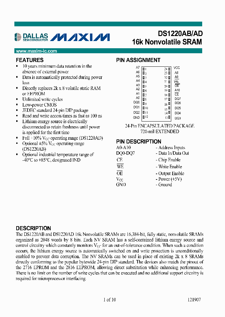 DS1220AD-100IND_4907387.PDF Datasheet