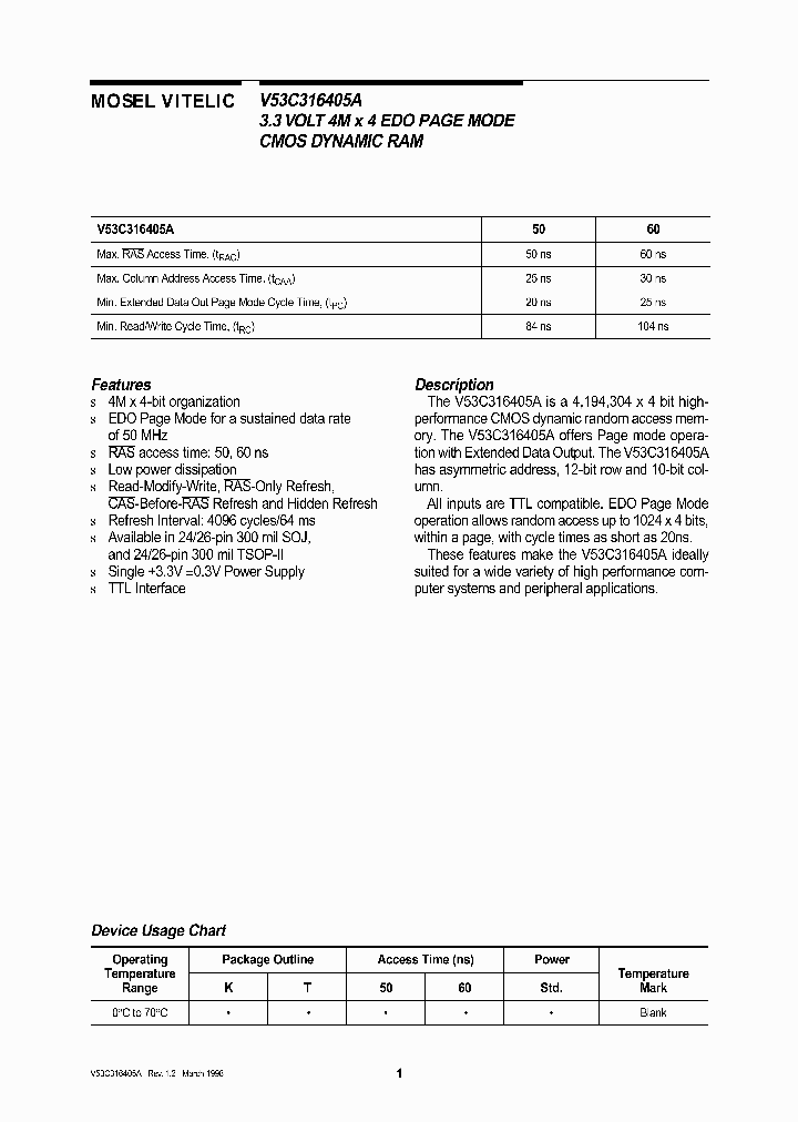 V53C316405A50_4909441.PDF Datasheet