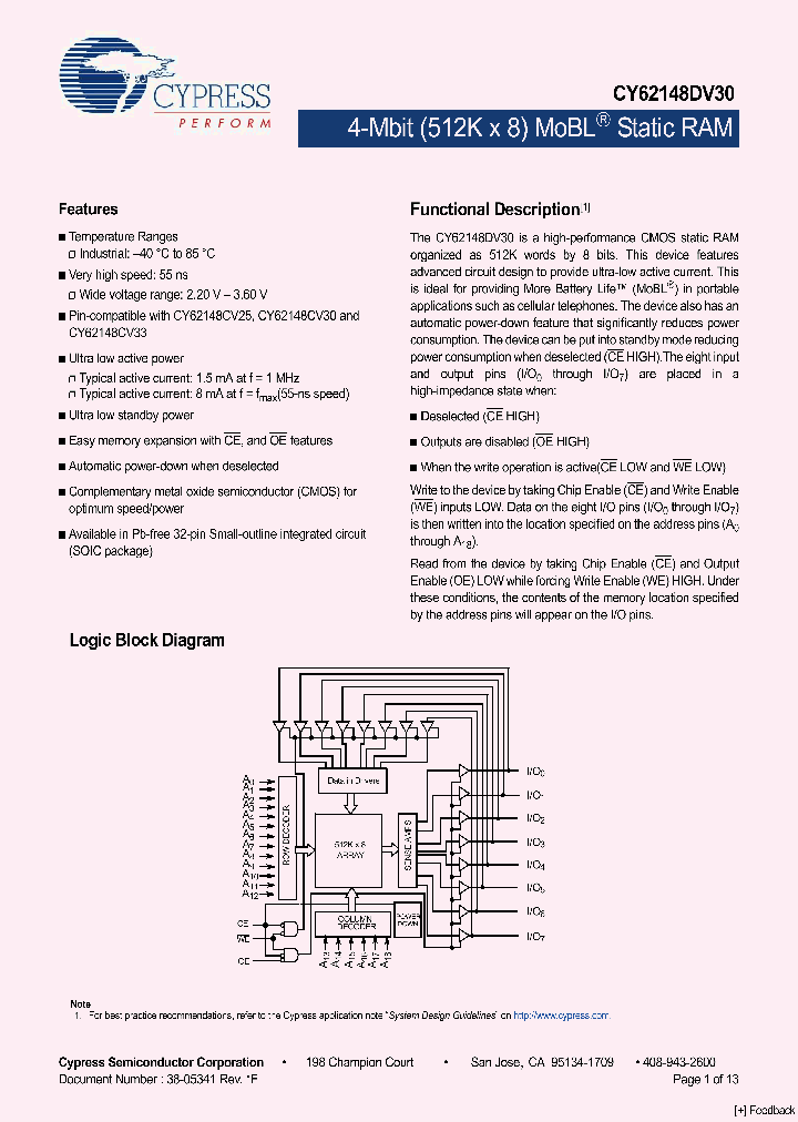 CY62148DV30LL-55SXI_4923200.PDF Datasheet