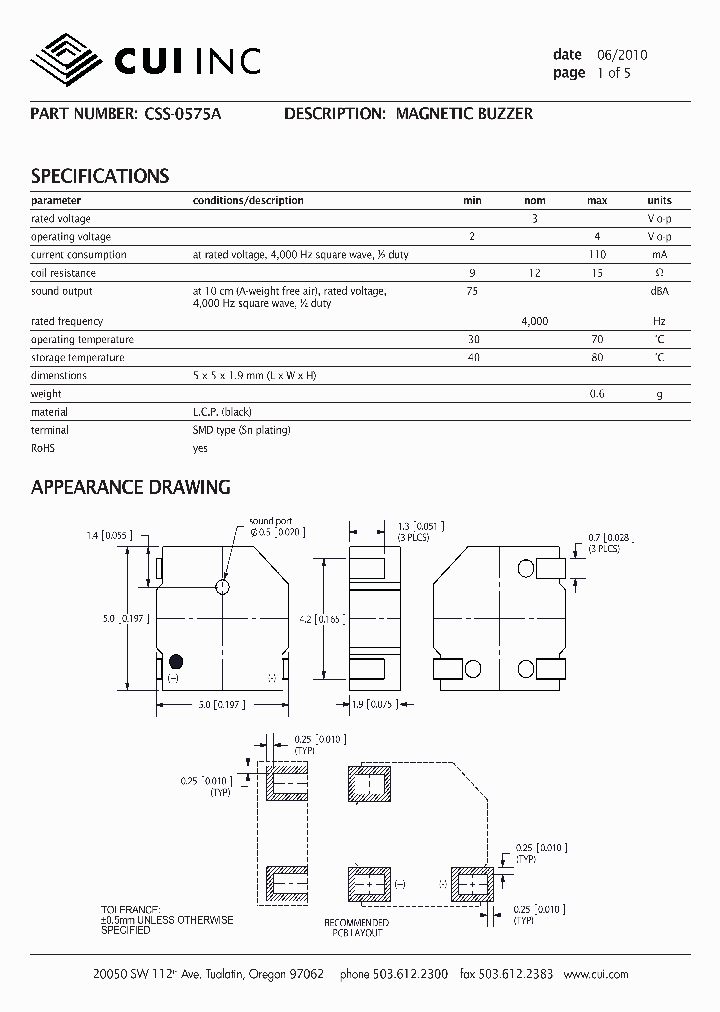 CSS-0575A_4923984.PDF Datasheet