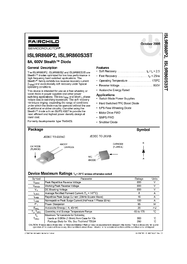 ISL9R860P209_4925793.PDF Datasheet