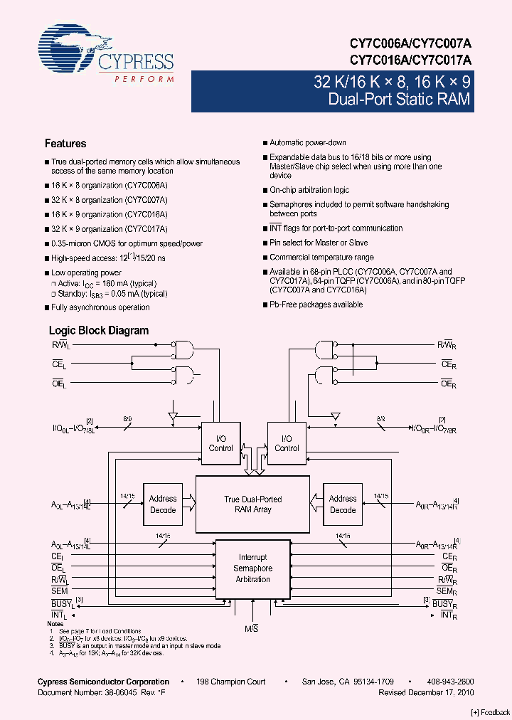 CY7C006A-20JXC_4928877.PDF Datasheet