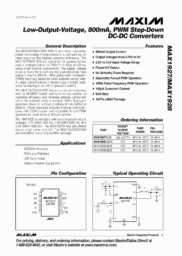 MAX1928EUB15T_4921911.PDF Datasheet