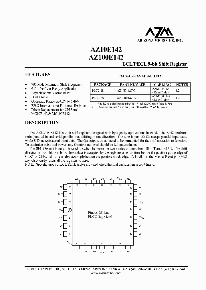 AZ10E142FN_4928523.PDF Datasheet