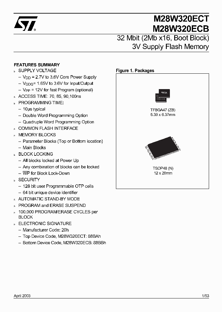 M28W320ECB85N6E_4940451.PDF Datasheet