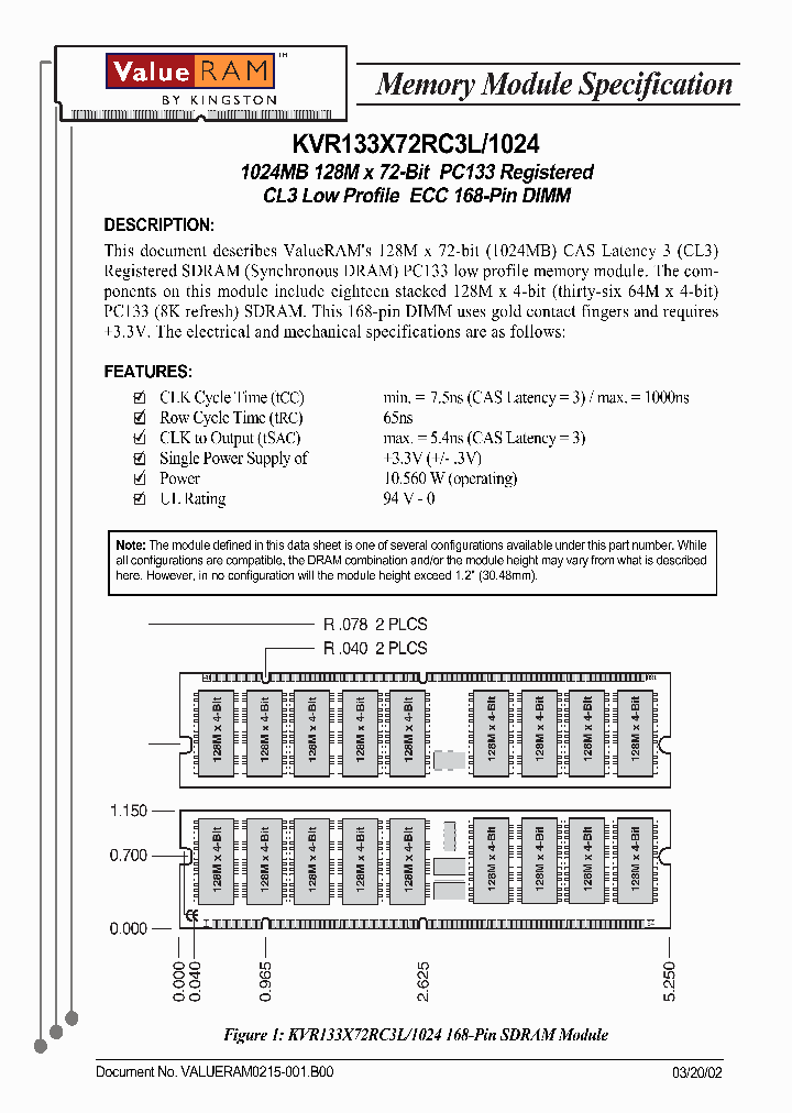 KVR133X72RC3L1024_4933888.PDF Datasheet