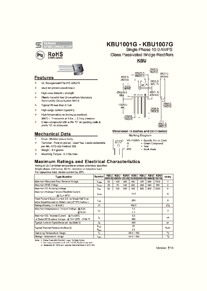 KBU1001G10_4940285.PDF Datasheet