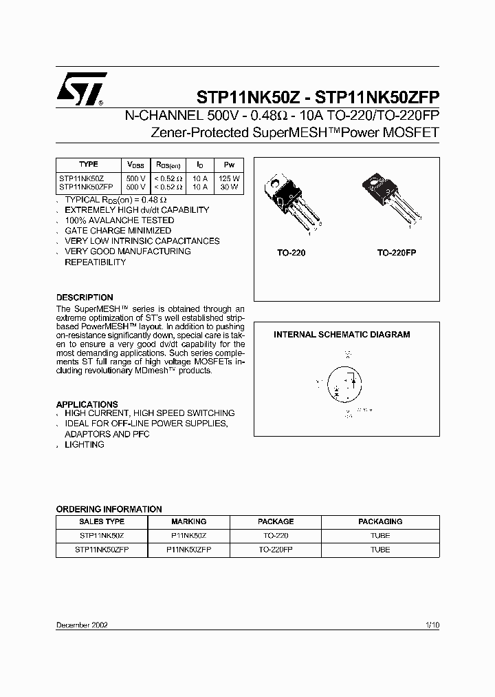 STP11NK50Z_4942538.PDF Datasheet