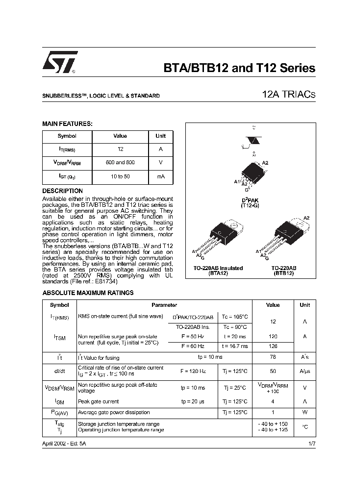 BTA12-8_4943246.PDF Datasheet