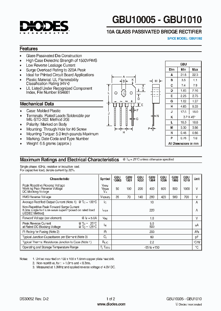 GBU1001_4954631.PDF Datasheet