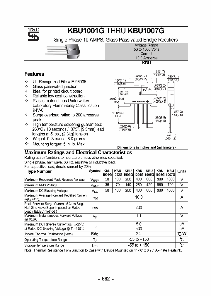 KBU1001G_4954635.PDF Datasheet