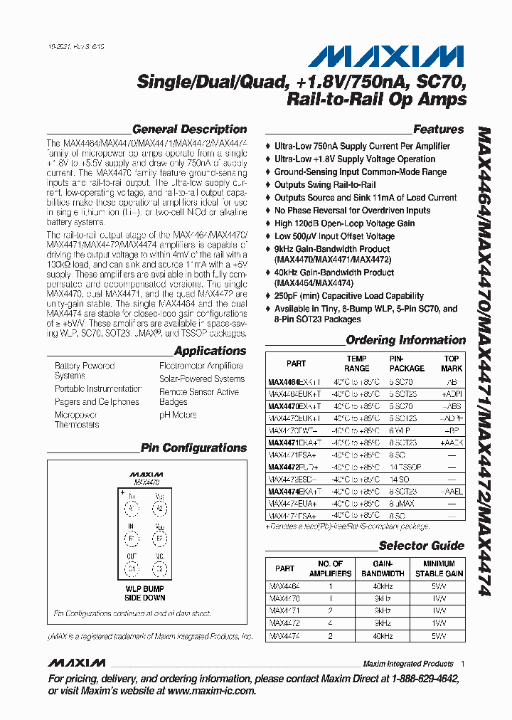 MAX4470EXKT_4954707.PDF Datasheet