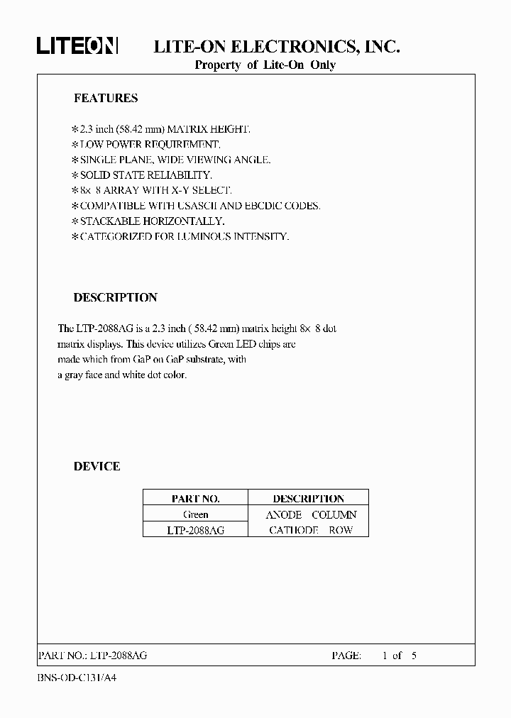 LTP-2088AG_4961910.PDF Datasheet