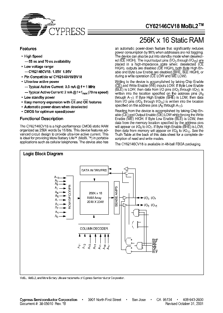 CY62146CV18LL-70BAI_4962285.PDF Datasheet