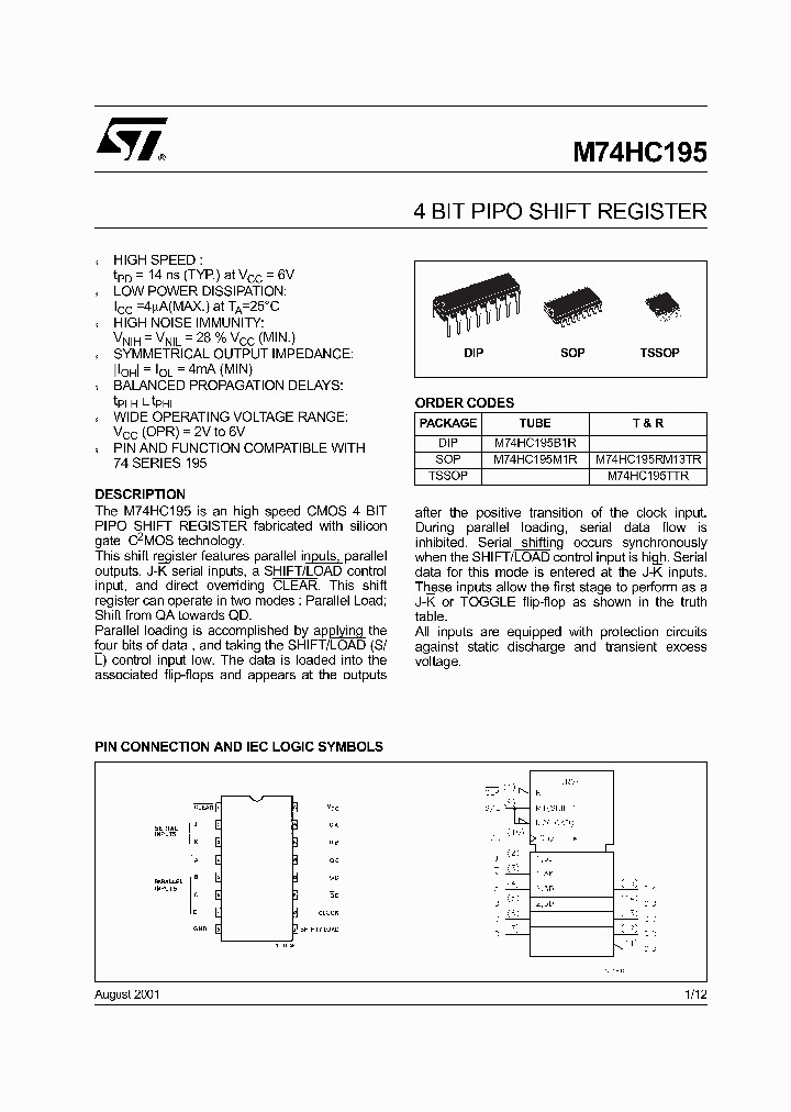 M74HC195TTR_4966075.PDF Datasheet