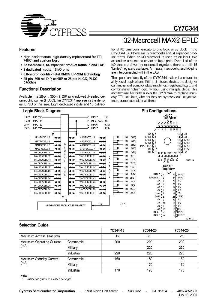 CY7C344-20HI_4981269.PDF Datasheet