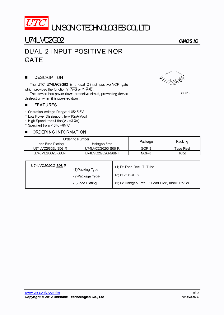 U74LVC2G02G-S08-R_4978996.PDF Datasheet