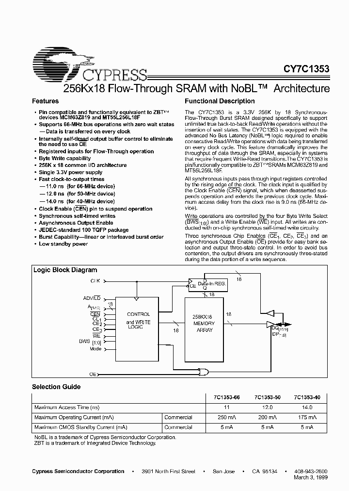 CY7C1353-40AC_4976565.PDF Datasheet