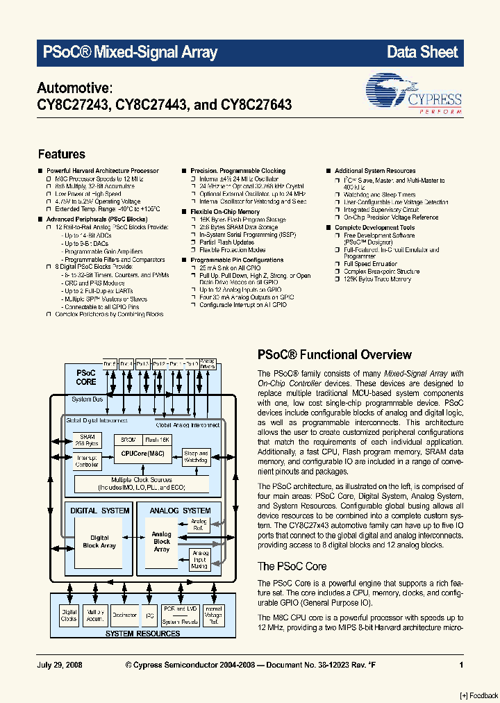 CY8C27243-12PVXET_4983840.PDF Datasheet