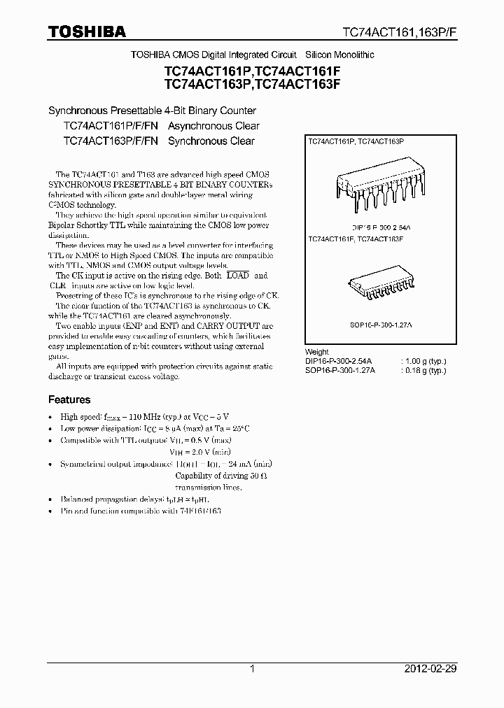 TC74ACT161F12_4990781.PDF Datasheet