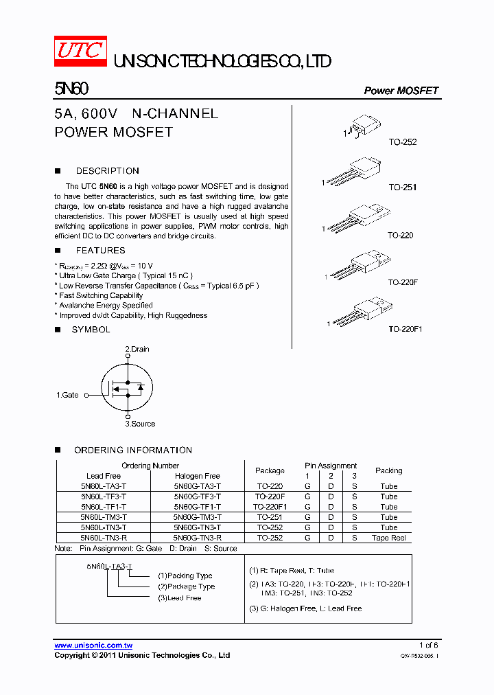 5N60L-TA3-T_4992800.PDF Datasheet