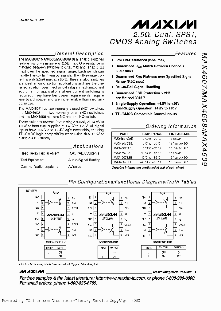 MAX4607CAE_4995601.PDF Datasheet