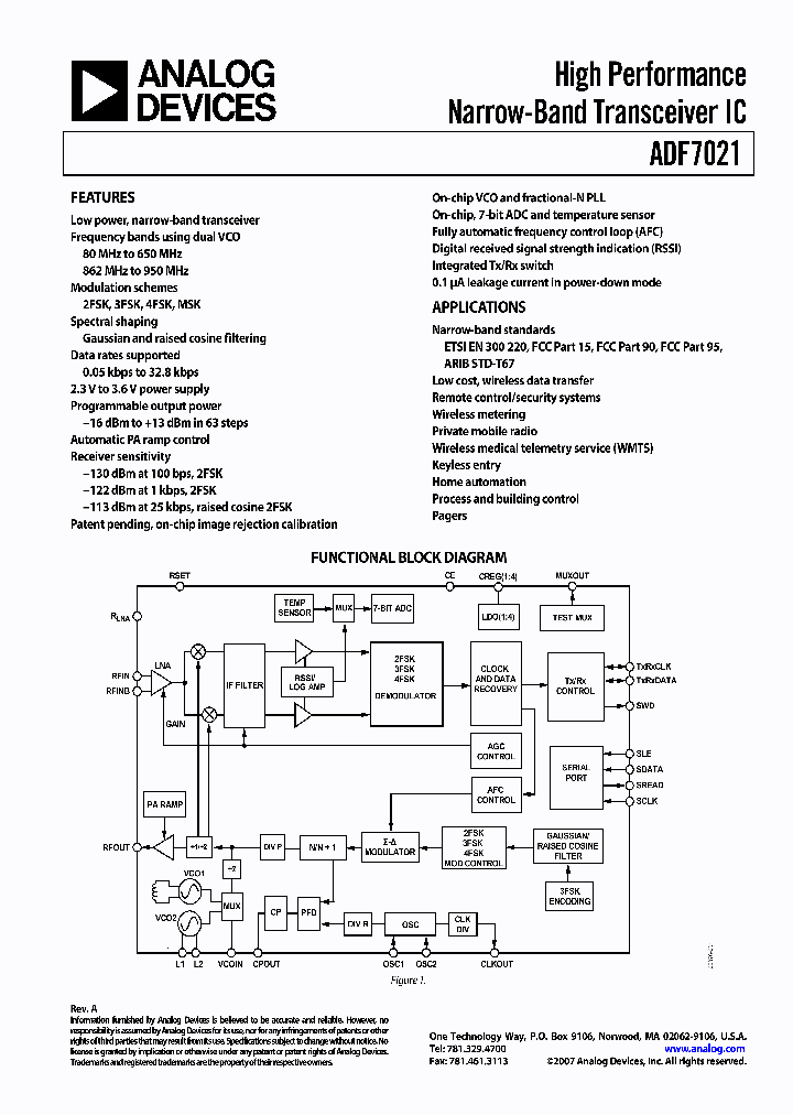 ADF7021BCPZ_4996379.PDF Datasheet