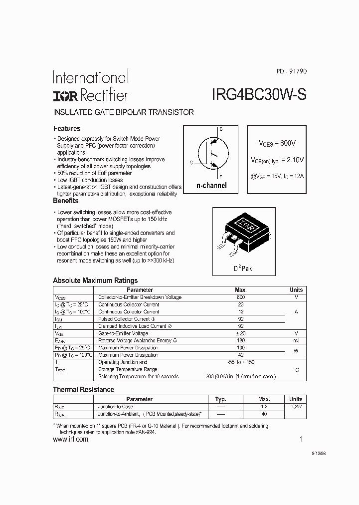 IRG4BC30W-STRL_4995975.PDF Datasheet