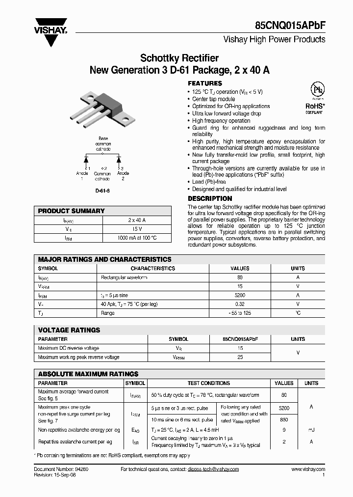 85CNQ015APBF_4997120.PDF Datasheet
