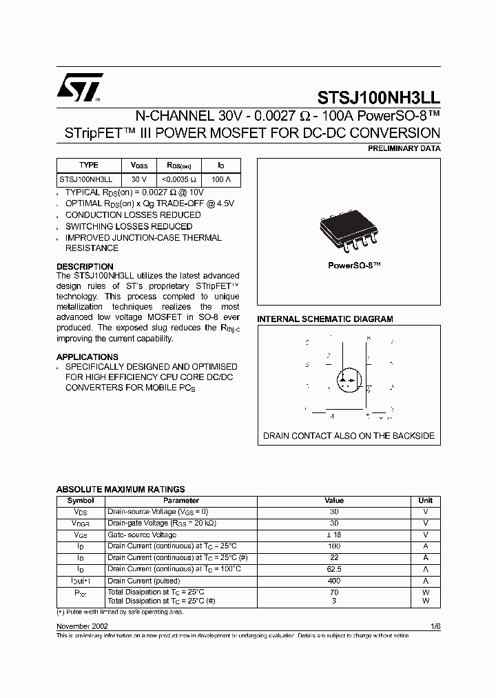 STSJ100NH3LL_5005140.PDF Datasheet