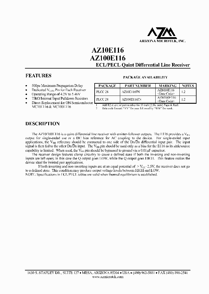 AZ100E116FN_5002390.PDF Datasheet