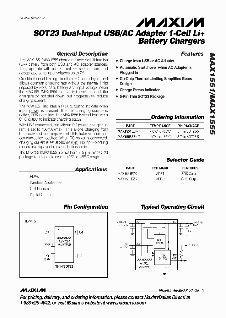 MAX1551EZKT_5013977.PDF Datasheet