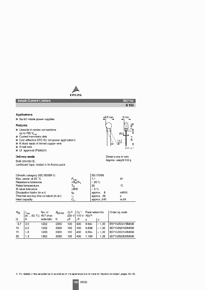 B57153S0330M000_5013685.PDF Datasheet