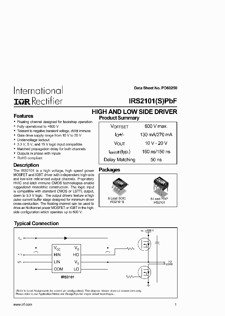 IRS2101SPBF_5015278.PDF Datasheet
