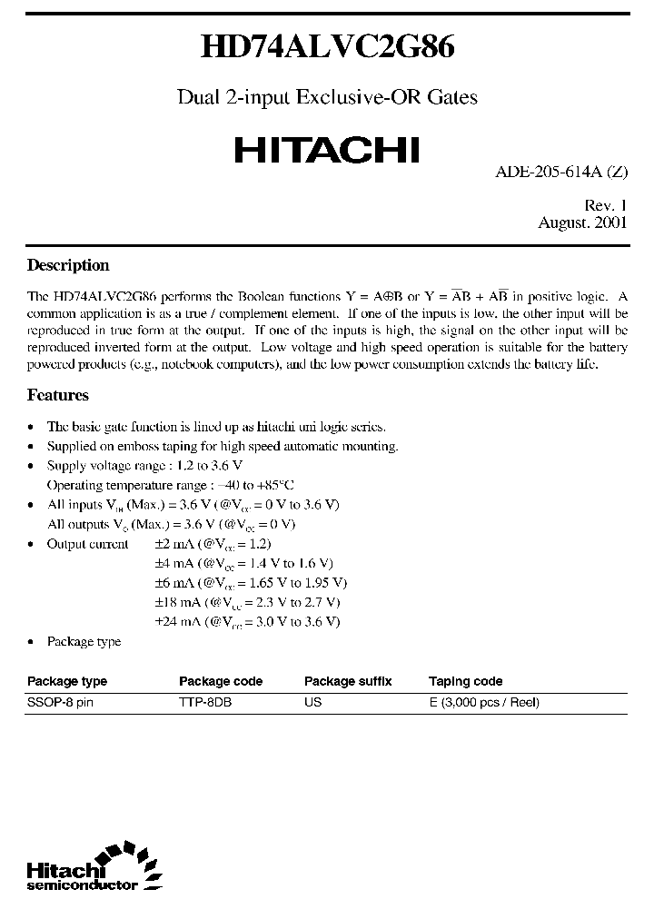 HD74ALVC2G86_5015001.PDF Datasheet
